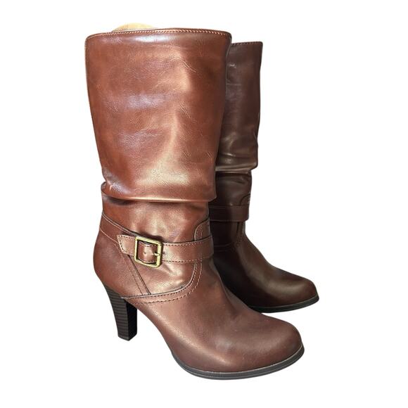 Arizona Jean Co Brown Faux Leather Boots 9 - Picture 1 of 11